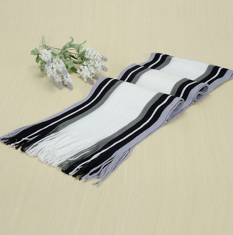 Knitted Warmth And Color Matching Striped Men's Scarf - Inspiren-Ezone