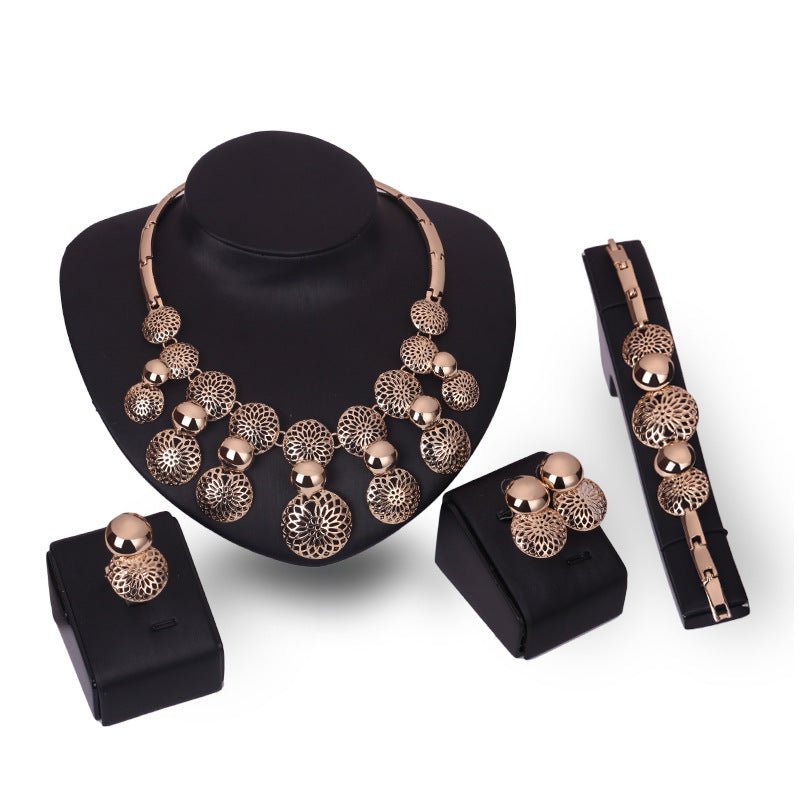 Korean fashion bride jewelry set, alloy four sets of electroplating jewelry explosion, manufacturers source - Inspiren-Ezone