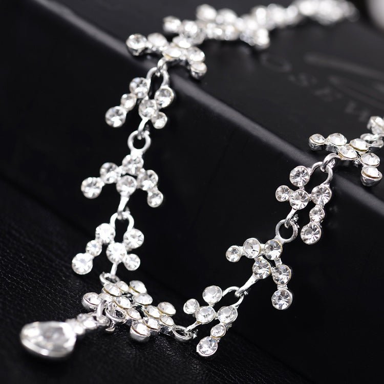Korean Female Wedding Diamond Necklace Earrings Set Drop Bride Jewelry Supply Of Foreign Hot Money - Inspiren-Ezone