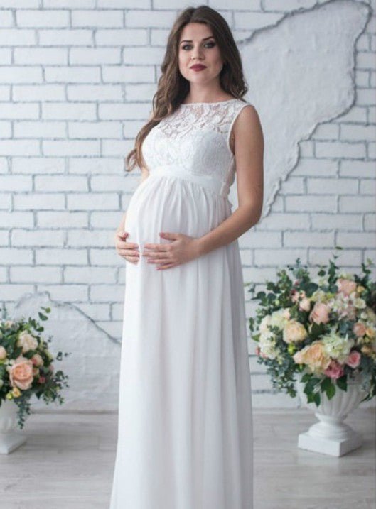 Lace Sleeveless Maternity Dress - Inspiren-Ezone