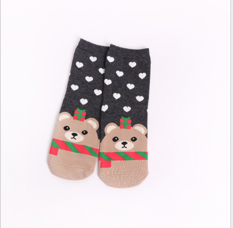 Ladies Christmas Socks Cartoon Santa Animals Cute Female Students in Tube Long Waist Socks Cotton - Inspiren-Ezone