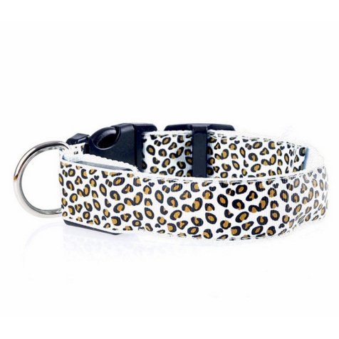 LED Dog Collar Safety Adjustable Nylon Leopard Pet Collar - Inspiren-Ezone
