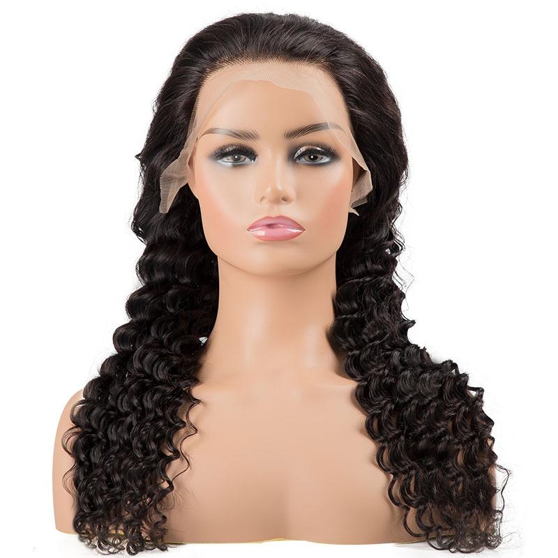 Loose Deep Wave 13x6 Transparent Lace Frontal Brazilian Human Hair Wig - Inspiren-Ezone