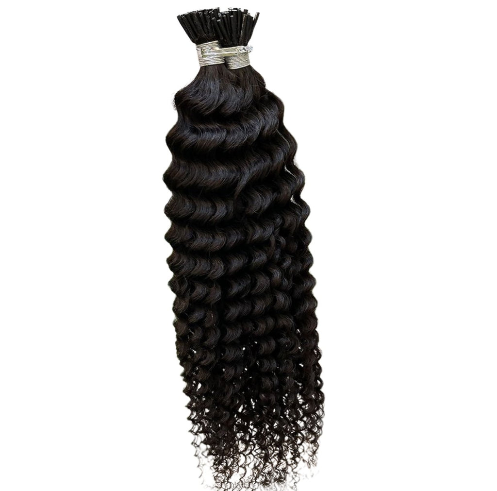 Loose Deep Wave Human Hair i Tip Microlinks Bulk Braiding Human Hair B - Inspiren-Ezone