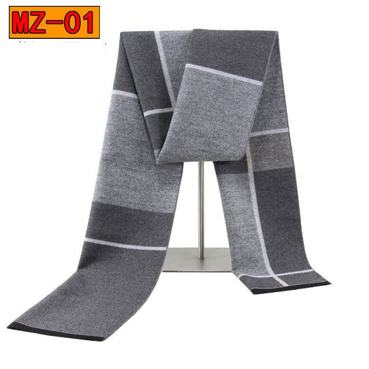 Men's warm winter thick plaid scarf - Inspiren-Ezone