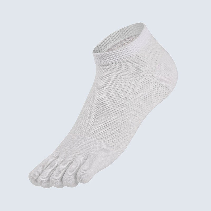 Mesh Cotton Mid-tube Five-toed Socks Split Toe Solid Color Sports - Inspiren-Ezone
