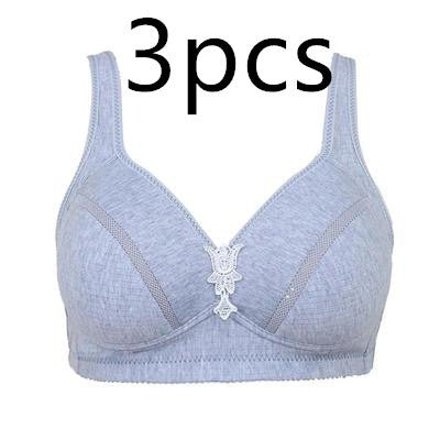 Middle-Aged And Elderly Colored Cotton Thin Vest-Style Bra - Inspiren-Ezone
