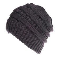 Mixed Color Knitted Wool Hat Ladies Non-labeled Ponytail Hat - Inspiren-Ezone