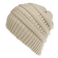 Mixed Color Knitted Wool Hat Ladies Non-labeled Ponytail Hat - Inspiren-Ezone