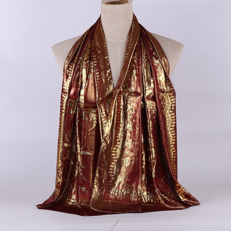 National style turban silk long scarf - Inspiren-Ezone