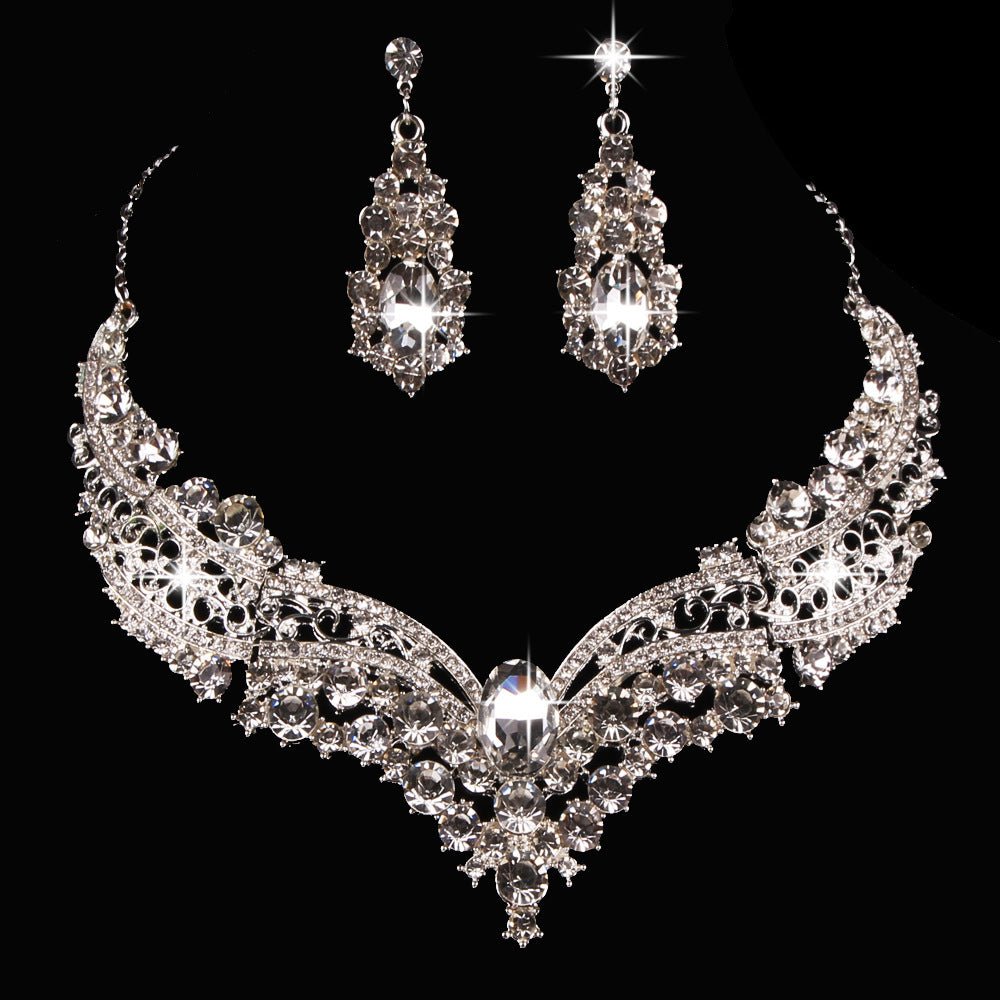Necklace Alloy Diamond Large Crystal Jewelry Set - Inspiren-Ezone