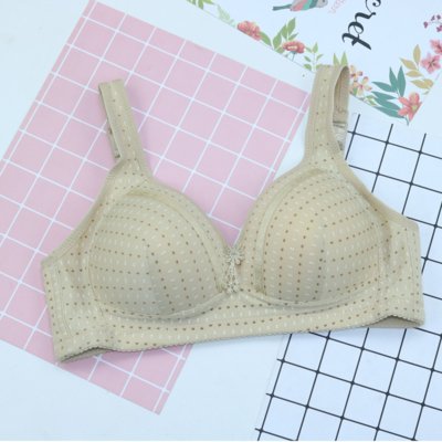 New Bra Cotton Bowl Thin Vest Style Middle-Aged And Elderly Adjustable Large Size Vest Style Big Cup Underwear Without Steel Ring - Inspiren-Ezone
