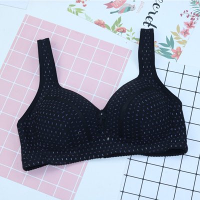 New Bra Cotton Bowl Thin Vest Style Middle-Aged And Elderly Adjustable Large Size Vest Style Big Cup Underwear Without Steel Ring - Inspiren-Ezone