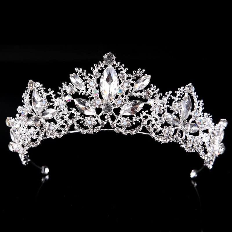 New Fashion Baroque Luxury Crystal AB Bridal Crown Tiara Light Gold Tiara Tiaras for Women Bride Hair Wedding Accessories - Inspiren-Ezone
