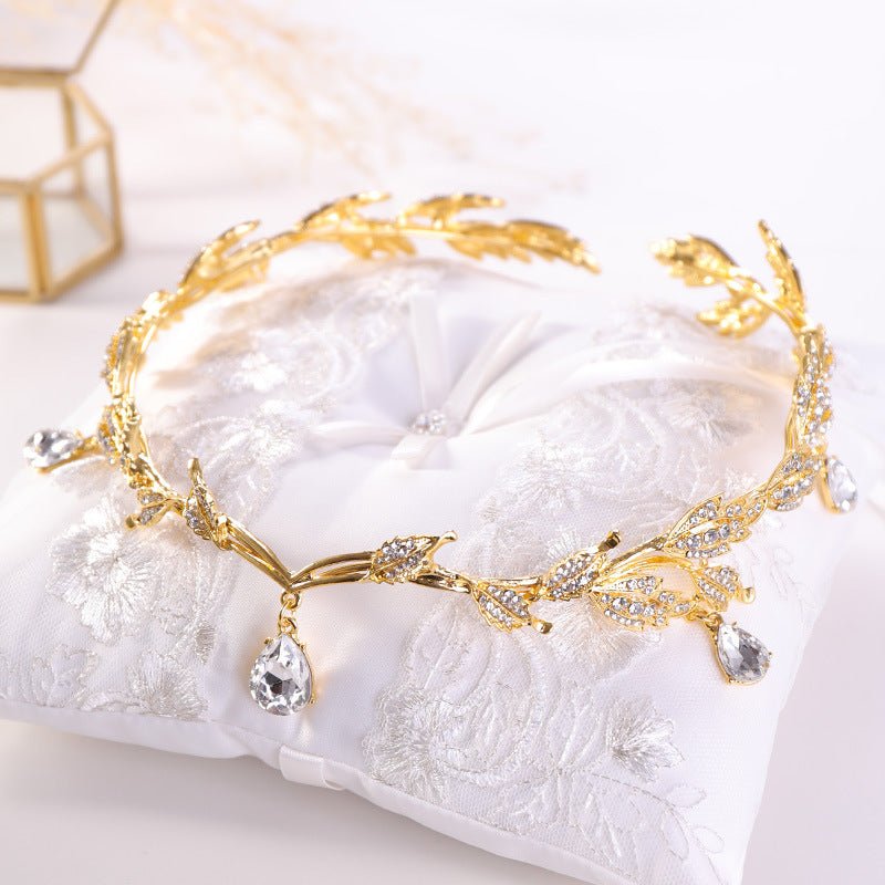 New Golden Crown Headband Wedding Headdress - Inspiren-Ezone