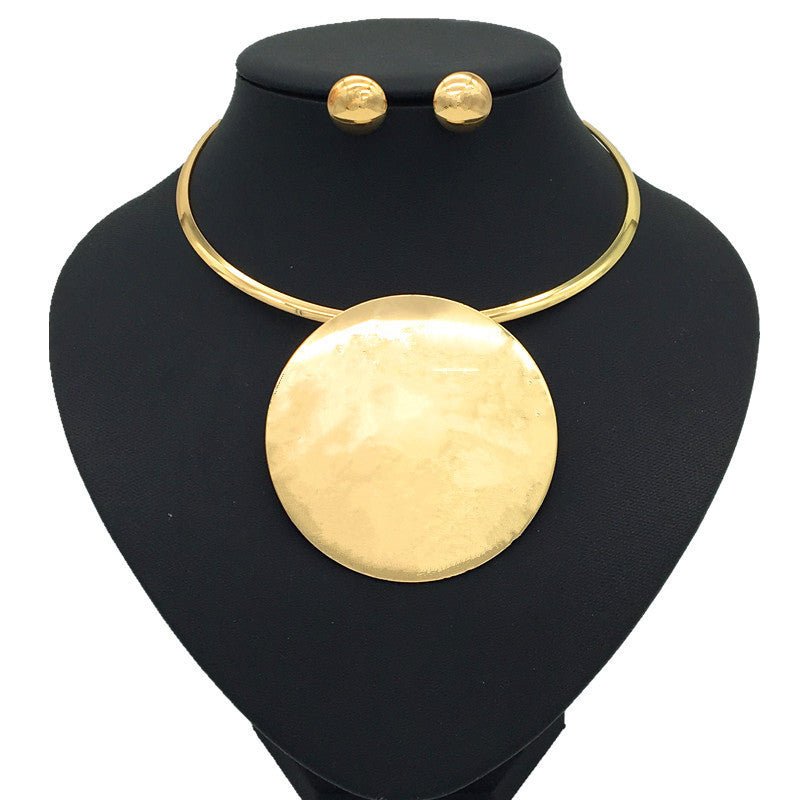 Nigeria bride necklace set cross border exaggeration alloy Bead Pendant Jewelry Necklace suit - Inspiren-Ezone