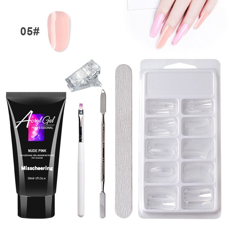 Painless Extension Gel Nail Art Without Paper Holder Quick Model Painless Crystal Gel Set - Inspiren-Ezone