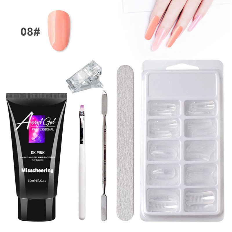 Painless Extension Gel Nail Art Without Paper Holder Quick Model Painless Crystal Gel Set - Inspiren-Ezone