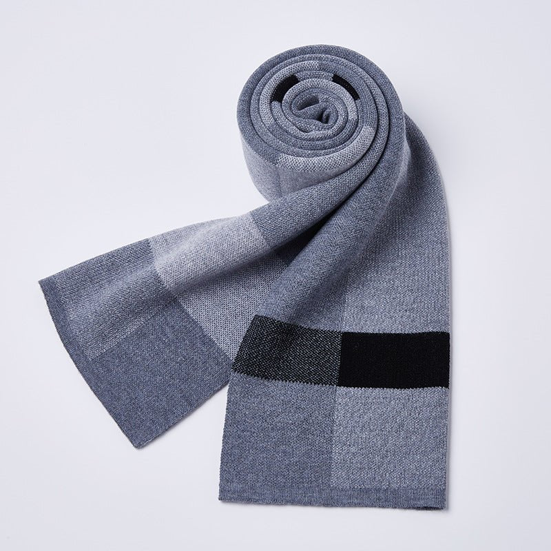 Plaid knitted wool scarf - Inspiren-Ezone