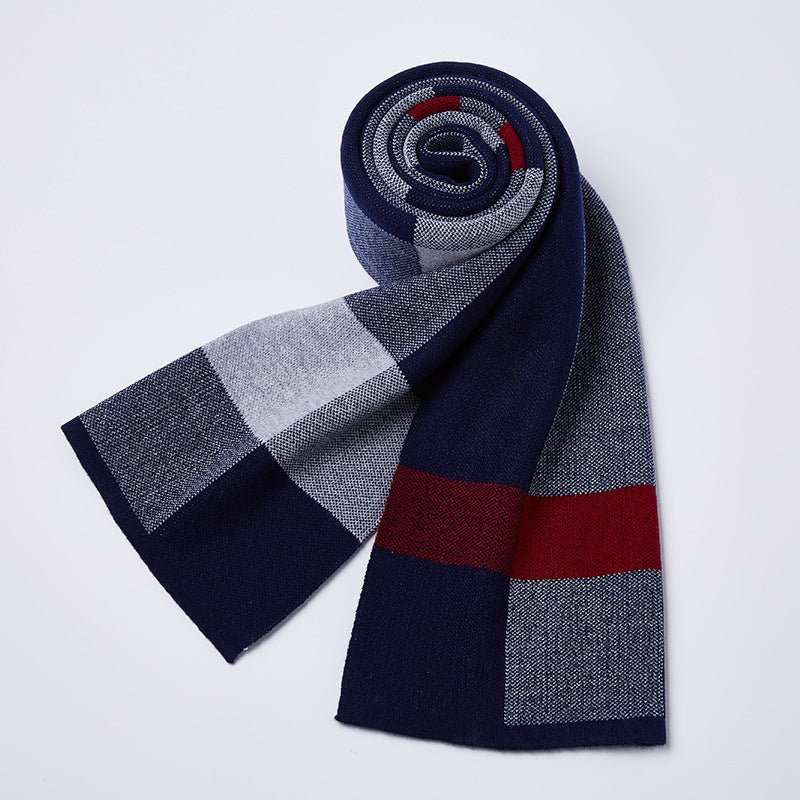 Plaid knitted wool scarf - Inspiren-Ezone