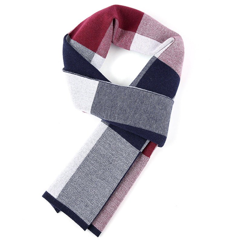 Plaid men scarf knitted scarf - Inspiren-Ezone