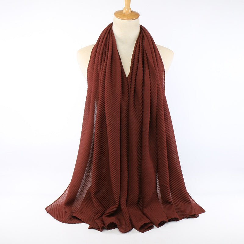 Pleated cotton women's scarf - Inspiren-Ezone