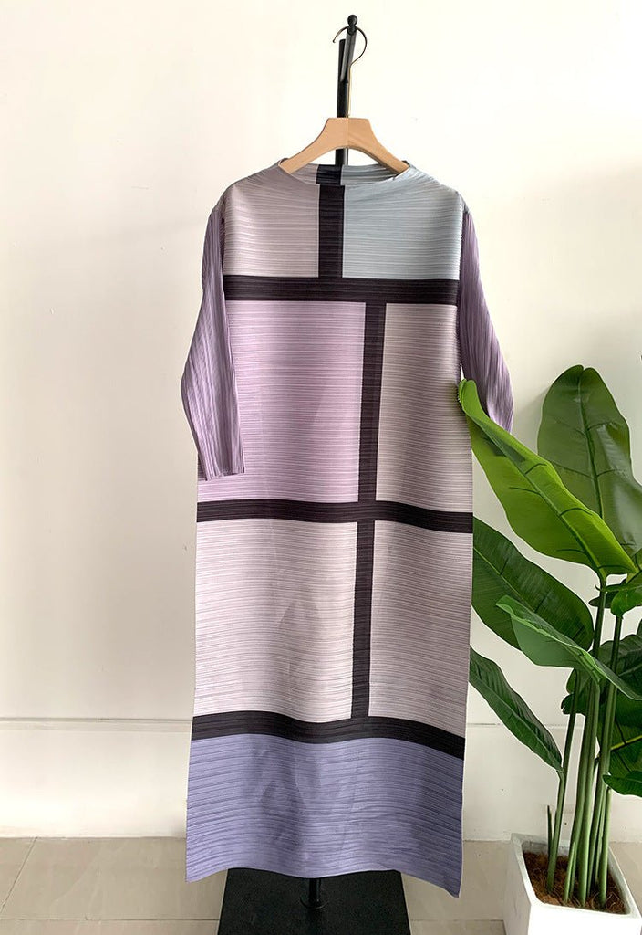 Pleated Loose Long Printed Fashionable Temperament Dress - Inspiren-Ezone