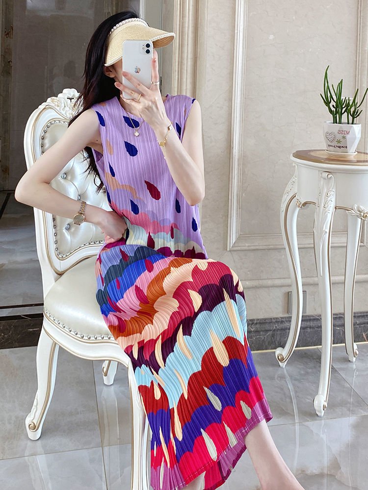 Pleated Special-interest Design High-grade Color Dress Sweet - Inspiren-Ezone