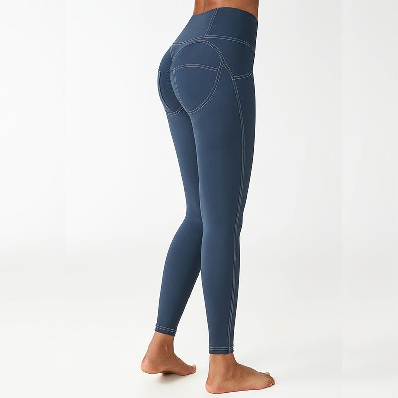 Pleated Yoga Pants High Waist Sports Leggings - Inspiren-Ezone