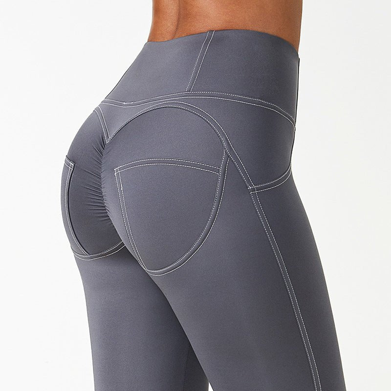 Pleated Yoga Pants High Waist Sports Leggings - Inspiren-Ezone