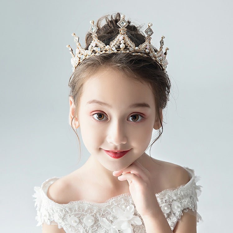 Princess Girl Diamond Crown Crystal Headband Childrens Hair Accessories Birthday Photo - Inspiren-Ezone