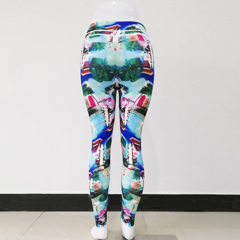 Printed hip high waist legging yoga pants yoga clothes - Inspiren-Ezone