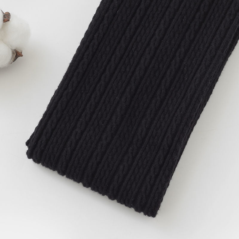 Pure Color Knitted Linen Pattern Slimming Leggings - Inspiren-Ezone