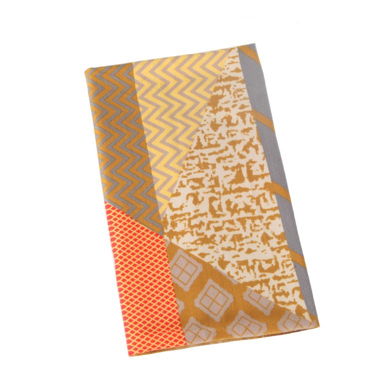 Satin thick printed geometric stitching - Inspiren-Ezone