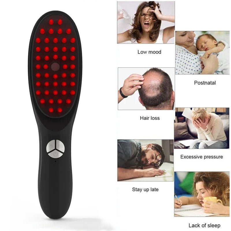 Scalp Massager Comb For Spray Hair Growth Phototherapy Hair Regrowth Brush Anti Hair Loss Head Care Electric Massage Comb Brush - Inspiren-Ezone