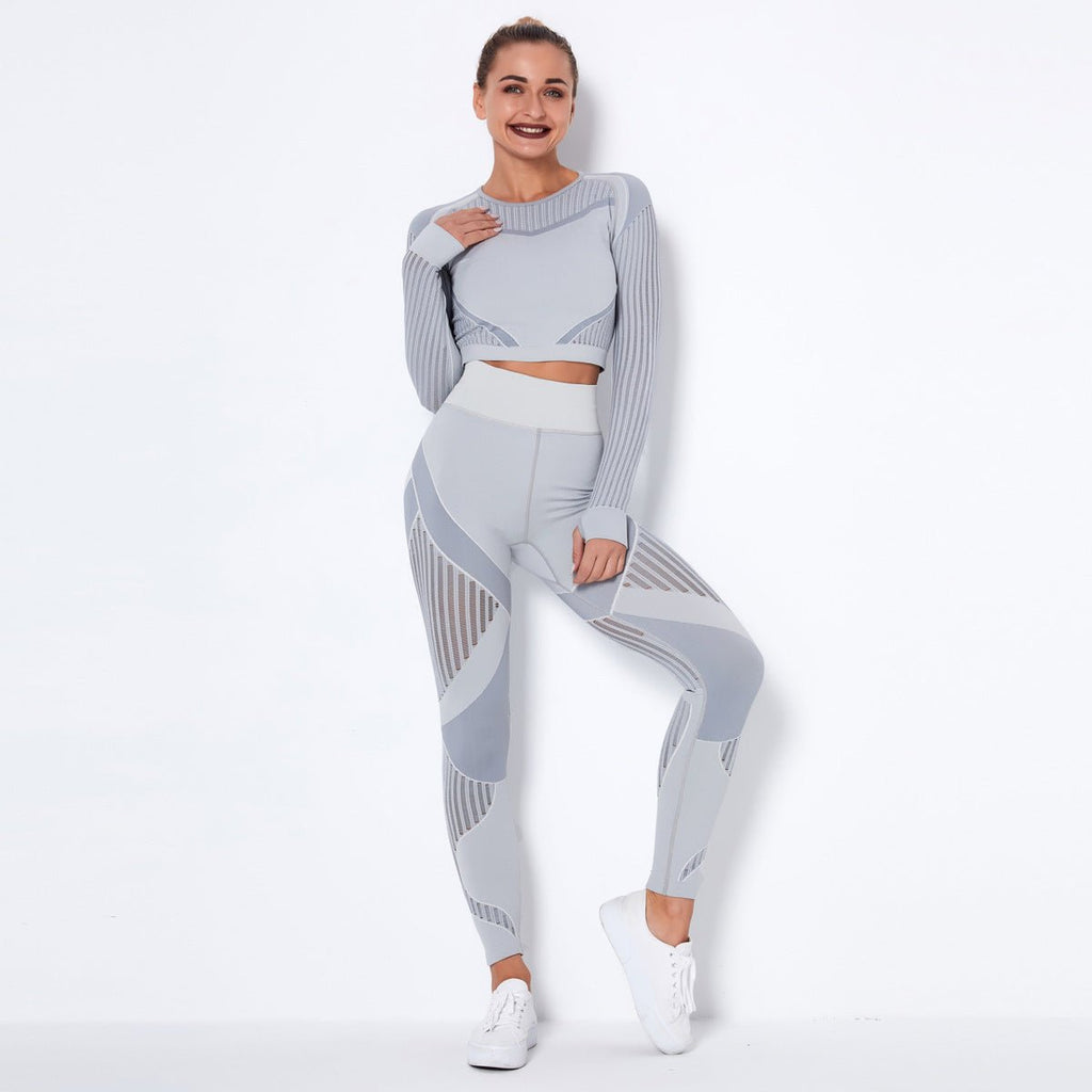 Seamless Knitted Absorbent Yoga Long-Sleeved Suit Yoga Wear - Inspiren-Ezone
