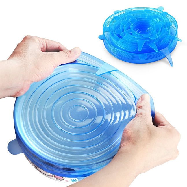 Silicone Fresh-keeping Cover Universal Bowl Cover Sealed Transparent Cover Household Fresh-keeping 6-piece Microwave Oven Cover Plastic Wrap - Inspiren-Ezone