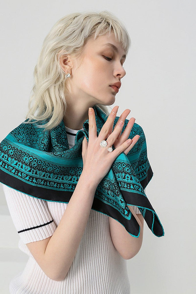 Silk twill scarf 90 cm silk scarf - Inspiren-Ezone