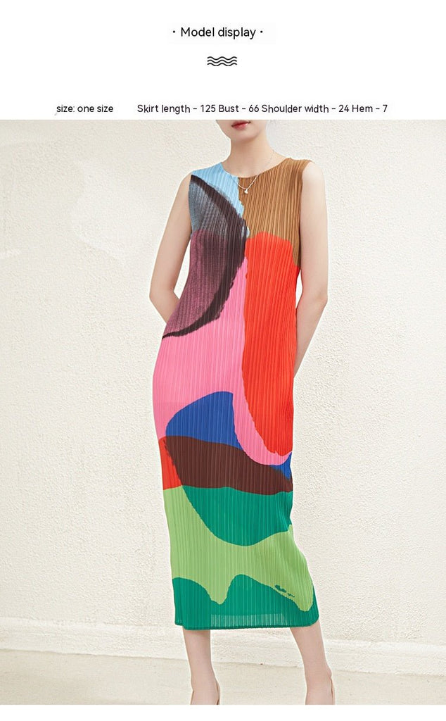 Slimming Pencil Skirt Retro Color Matching Pleated Texture - Inspiren-Ezone