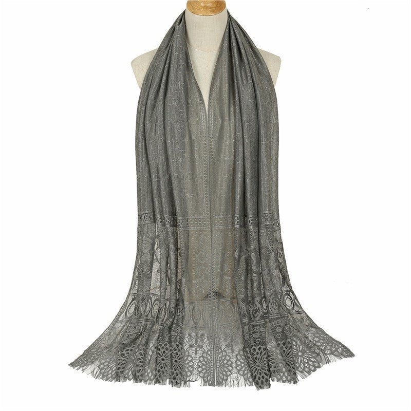 Solid color hollow scarf - Inspiren-Ezone