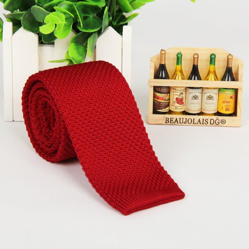 Solid-color knitted tie for men - Inspiren-Ezone