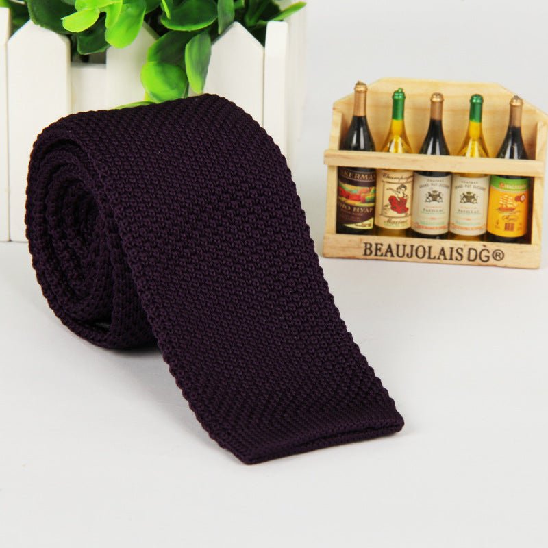 Solid-color knitted tie for men - Inspiren-Ezone