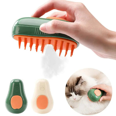 Steamy Cat Brush Cat Dog Grooming Comb Electric Self Cleaning Steam Cat Brush For Massage Avocado Shape Pet Spray Cat Grooming - Inspiren-Ezone