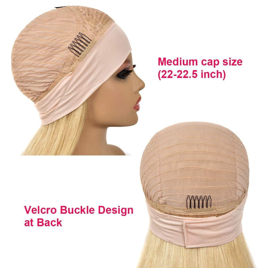 Straight 1B/613 Headband Human Hair Wigs For Black Women Blonde Scarf - Inspiren-Ezone