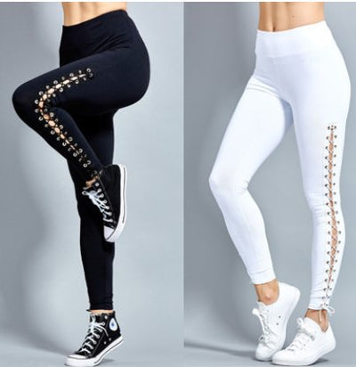Women's plus size stretch lace leggings - Inspiren-Ezone