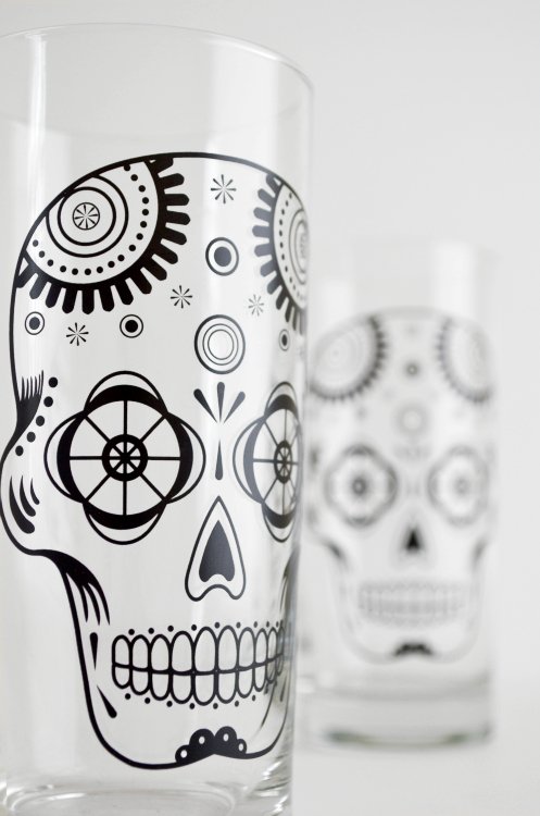Sugar Skull Glassware - Set of 2 Halloween Glasses - Inspiren-Ezone