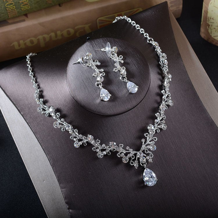TL205 Korean bridal Rhinestone Earrings, necklace, bridal jewelry, Wedding Tiara, accessories, suits - Inspiren-Ezone