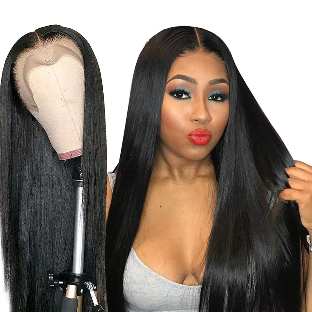 Transparent 13x1x6 Straight 13x4x1 T part Lace Frontal Human Hair Wigs - Inspiren-Ezone