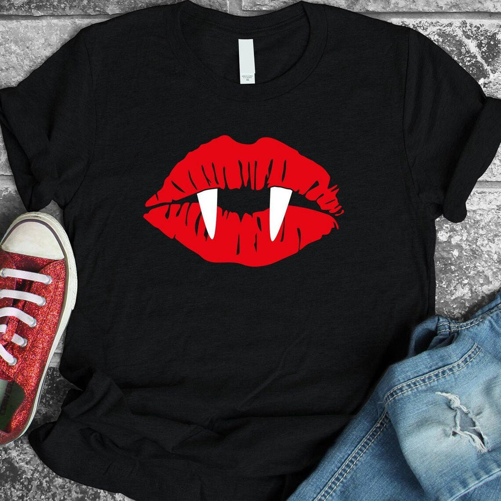 Vampire Lips Halloween T-shirt - Inspiren-Ezone
