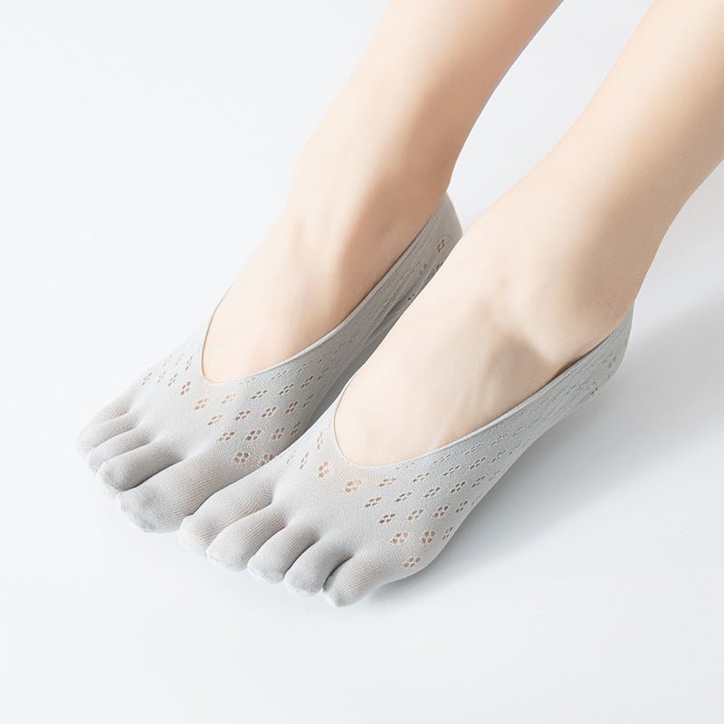 Velvet Summer Five-finger Mesh Breathable Invisible Shallow Mouth Silicone Lace Stockings Women - Inspiren-Ezone